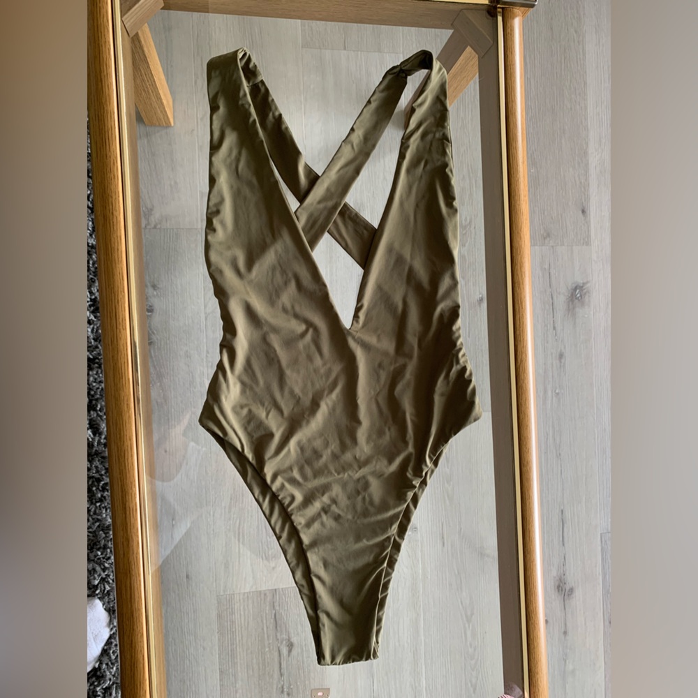 Olive Green One-Piece Swimsuit